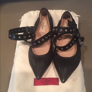 Black Valentino Ballerina Flats